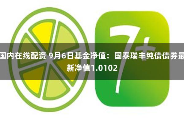 国内在线配资 9月6日基金净值：国泰瑞丰纯债债券最新净值1.0102