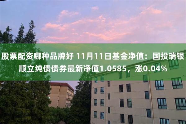 股票配资哪种品牌好 11月11日基金净值：国投瑞银顺立纯债债券最新净值1.0585，涨0.04%